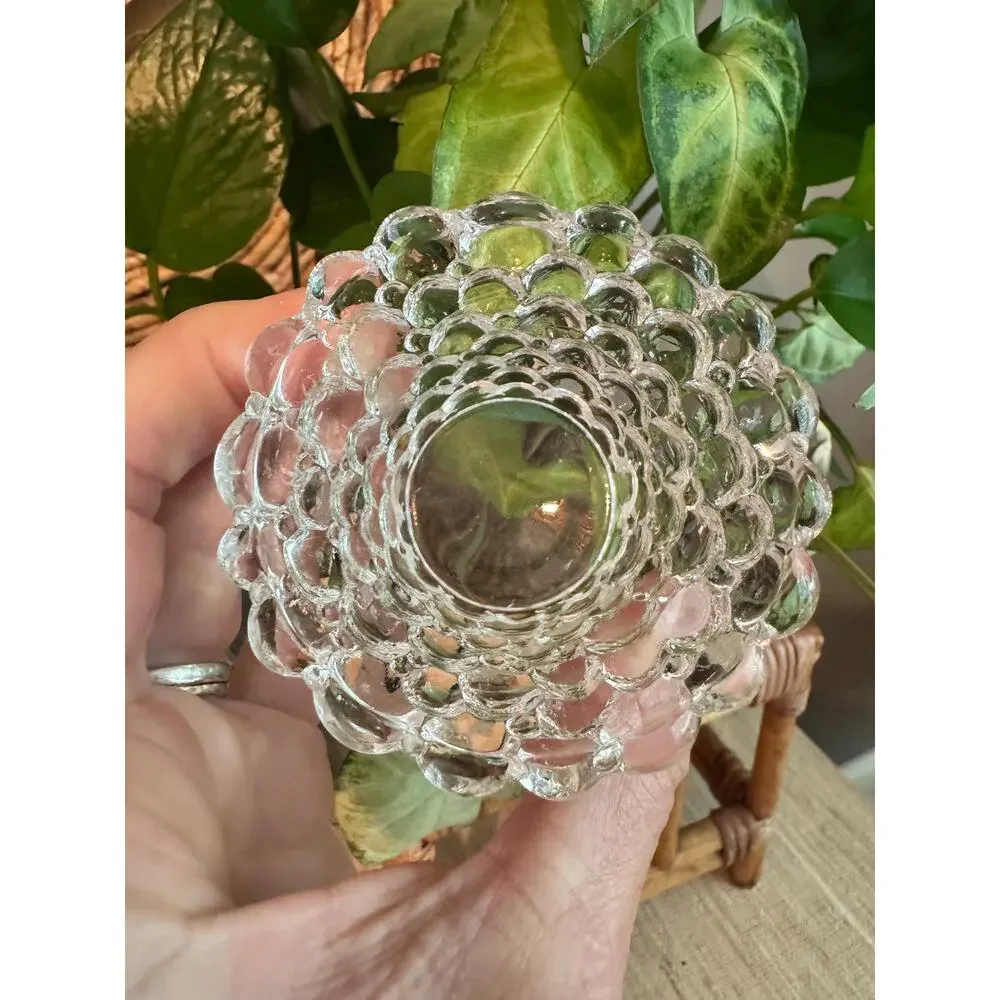Vintage Hobnail Bubble Glass Votives – Vanity, Matchstick, Toothpick Jars (2)